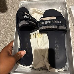 Christian Dior Black Slide Sandals
